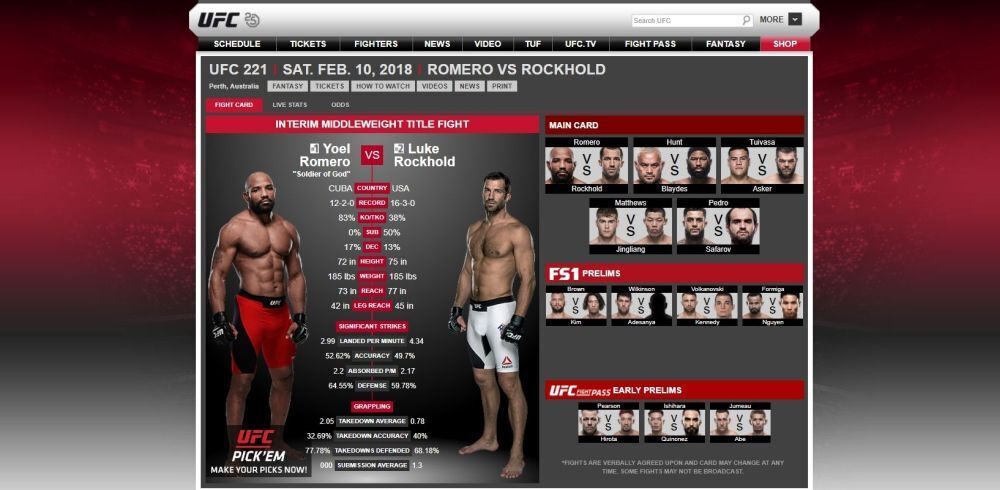 Watch UFC 221 On Kodi 1 UFC 221 Main Card 1 