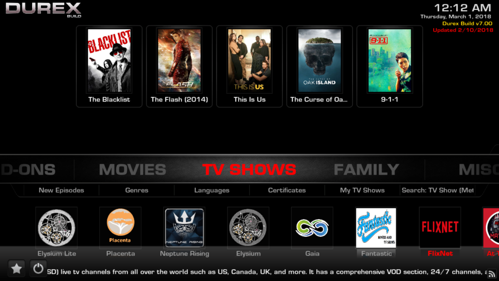 The Durex Build For Kodi Installation And Guided Tour