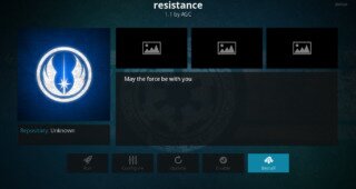 Resistance Add-on Installation Screen