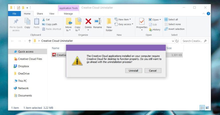 how to remove adobe creative cloud app