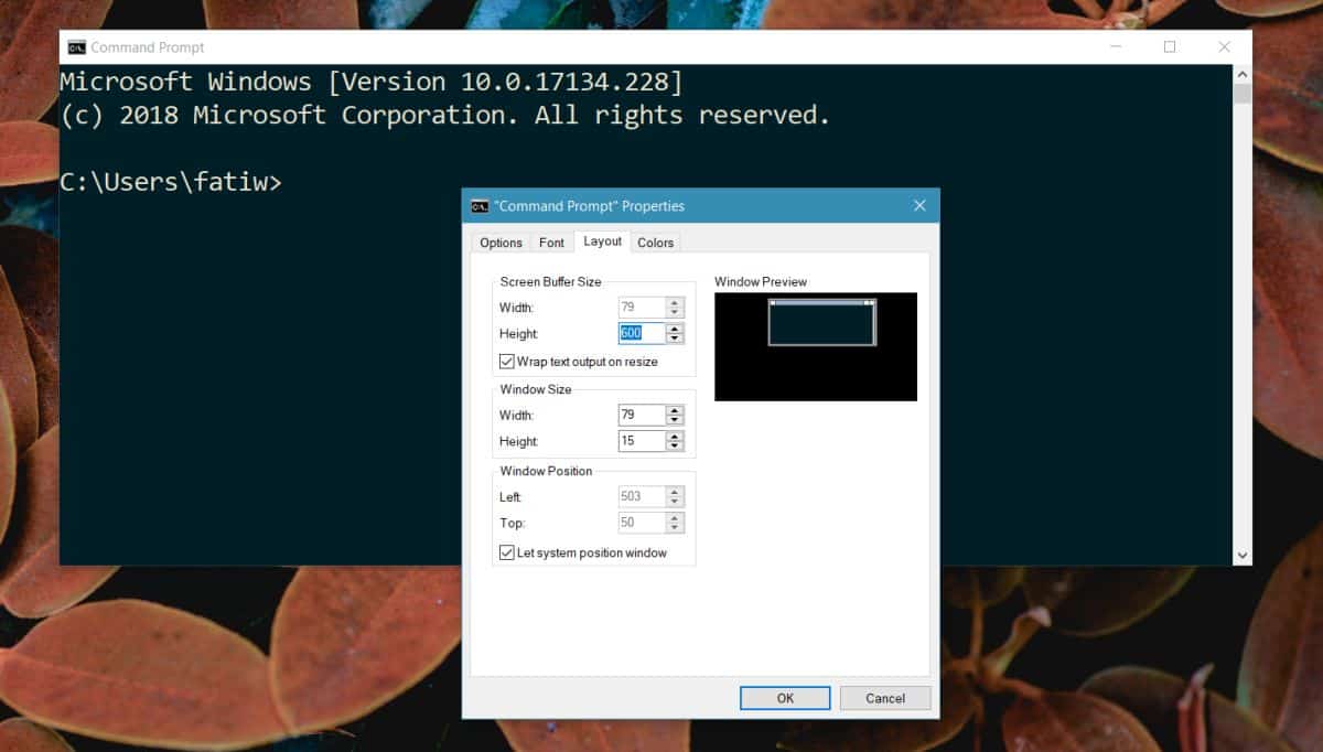 How To Set The Default Window Size For Command Prompt On Windows 10