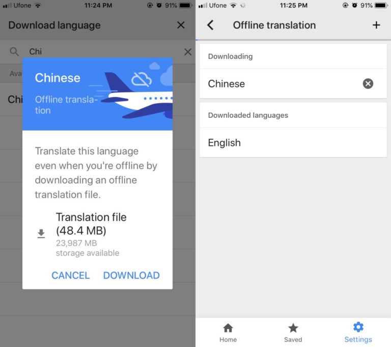 google translate app how to change offline