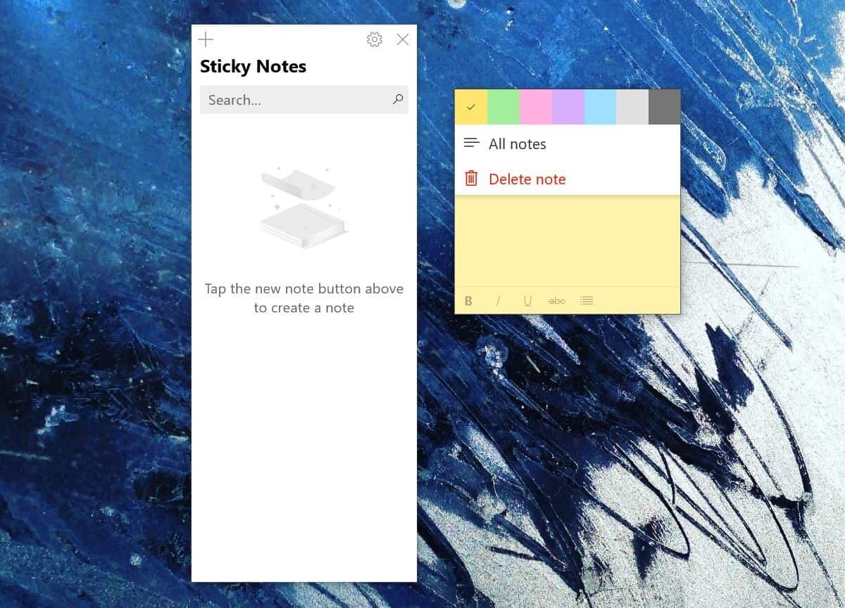 Microsoft sticky notes