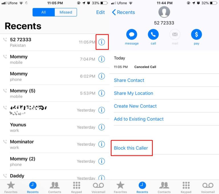 block sms with no number iphone