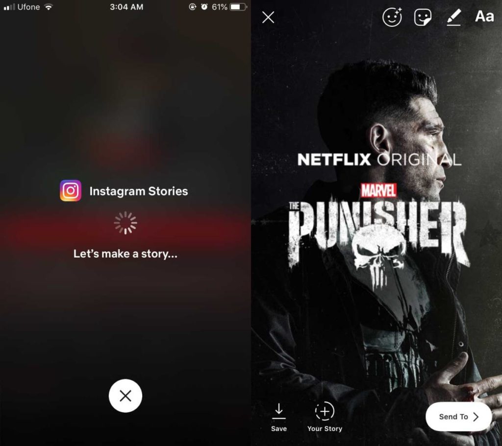 How to add Netflix shows to an Instagram Story