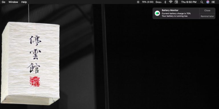 How to get low/full battery alerts on macOS