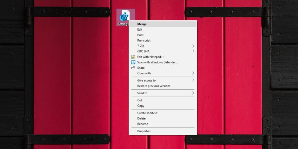 How to add Settings to the desktop context menu on Windows 10