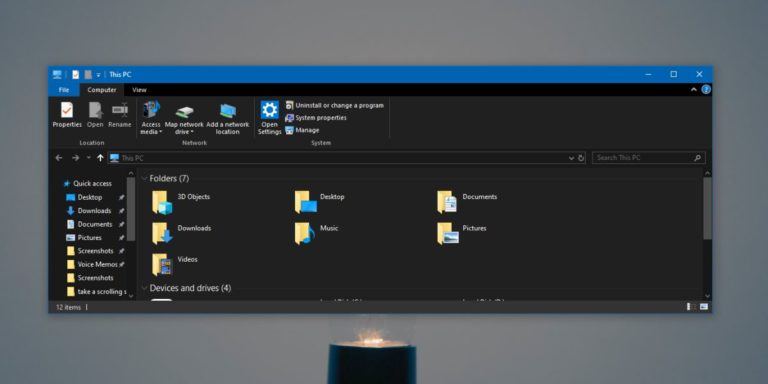 How to fix black text in File Explorer location bar on Windows 10 dark mode