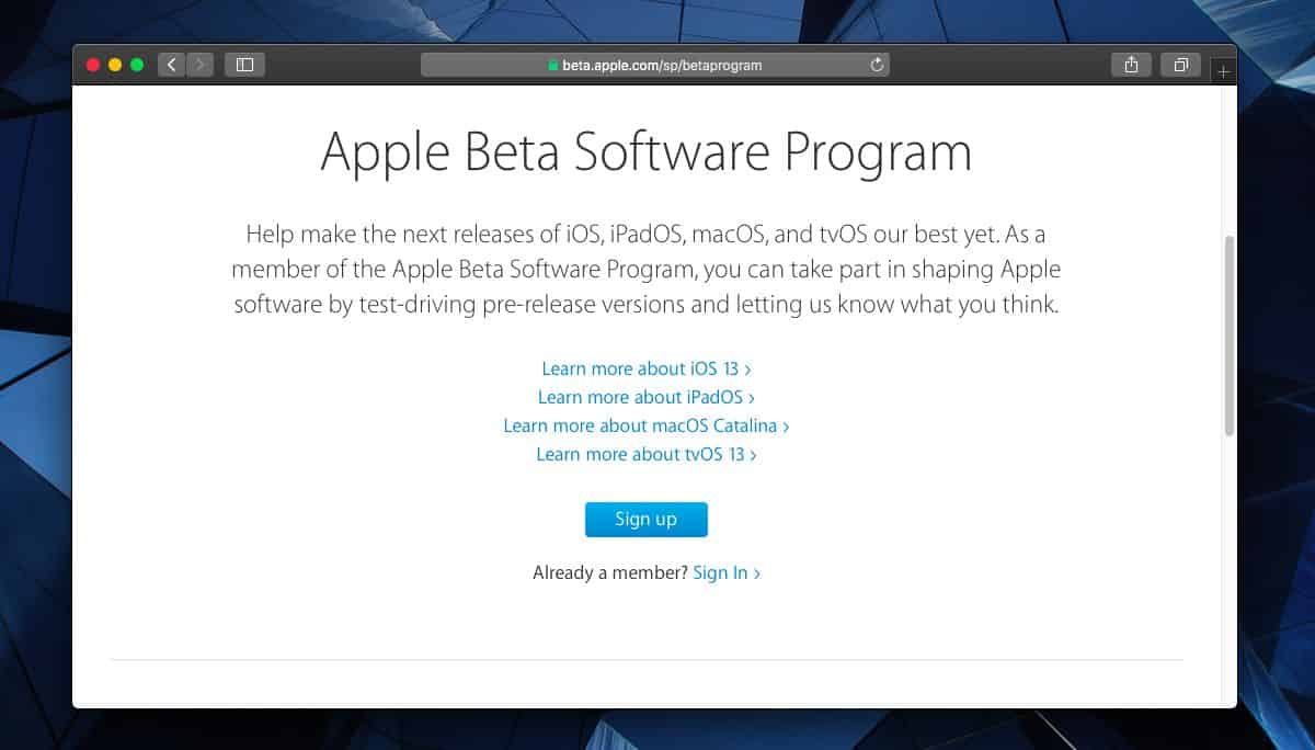 mac beta software program