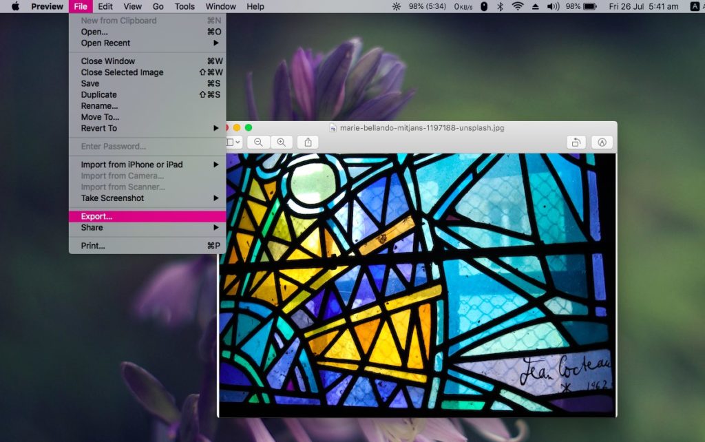 How to show hidden export formats in Preview on macOS