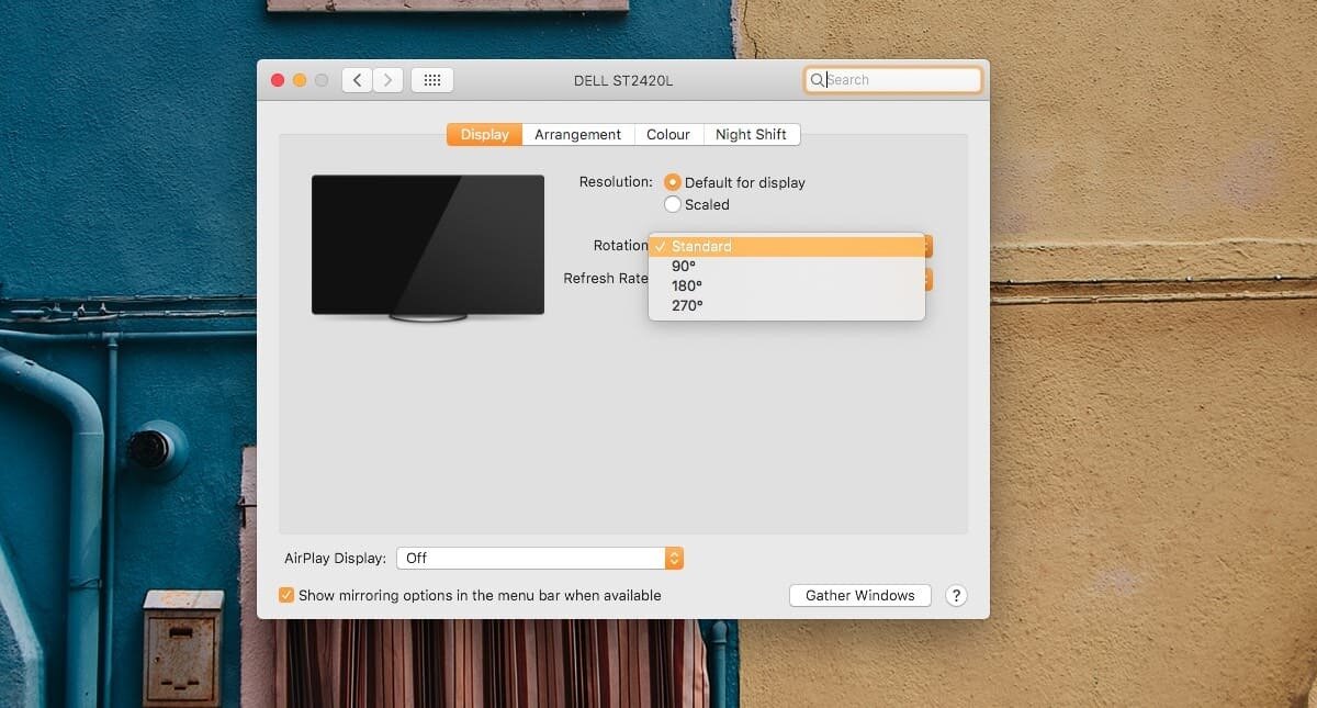 How to rotate the display on macOS