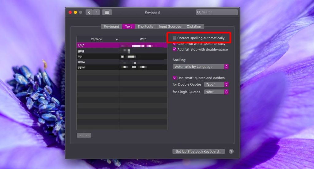 How to disable autocorrect per-app on macOS