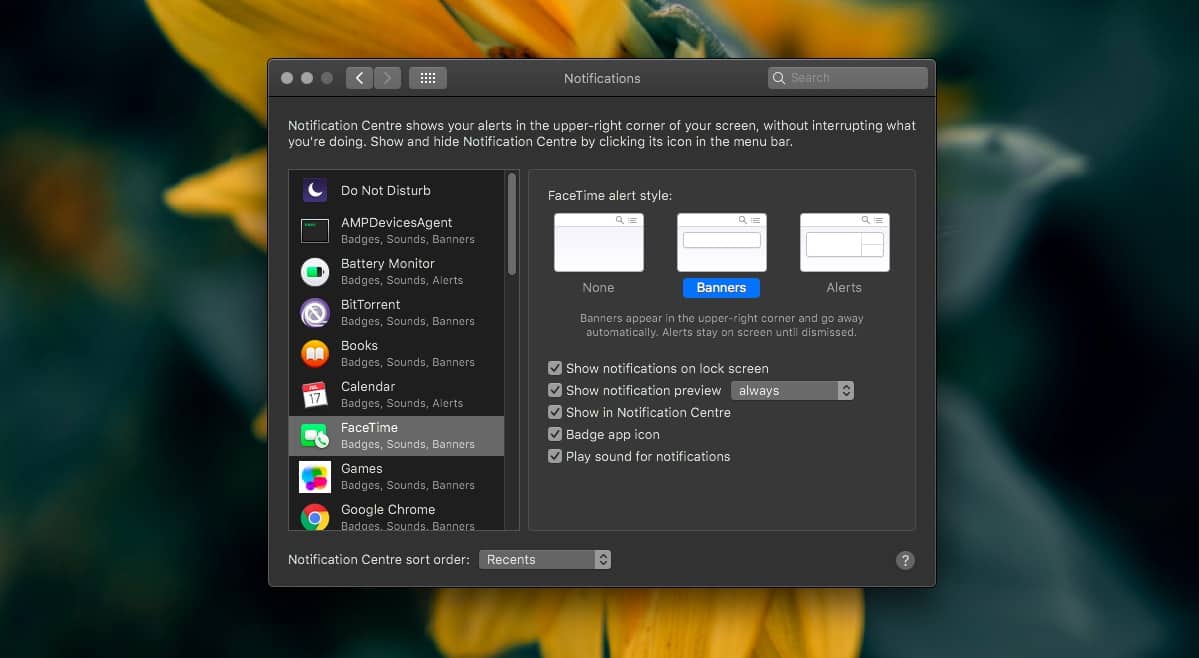 How to disable notifications for an app on macOS