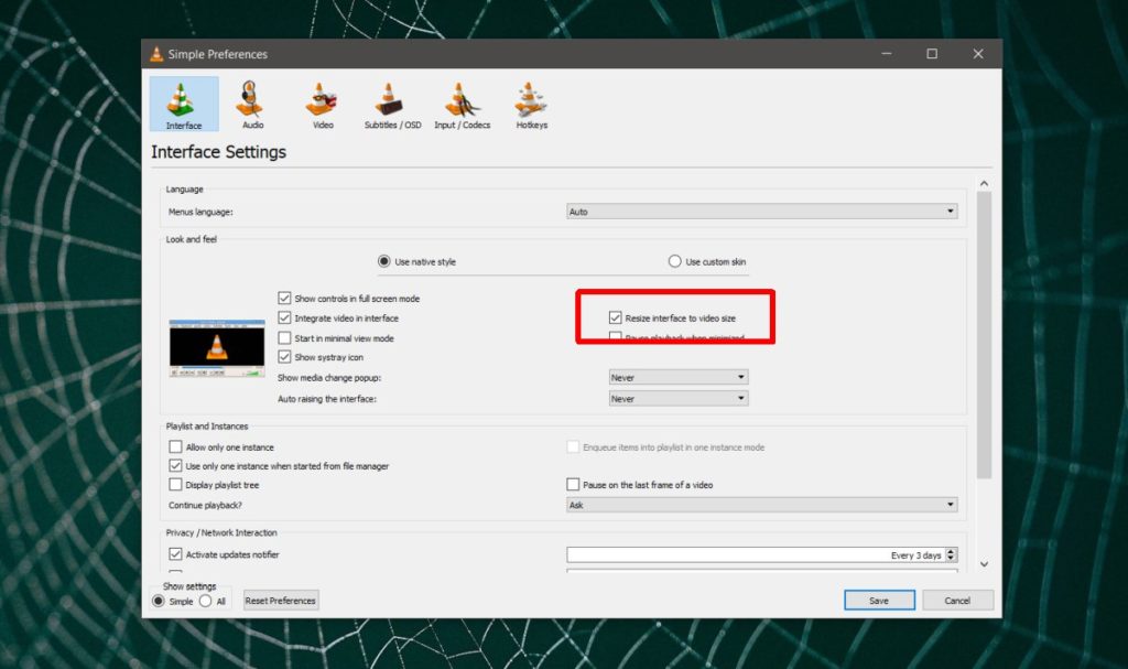 How To Automatically Resize VLC Player For Vertical Videos