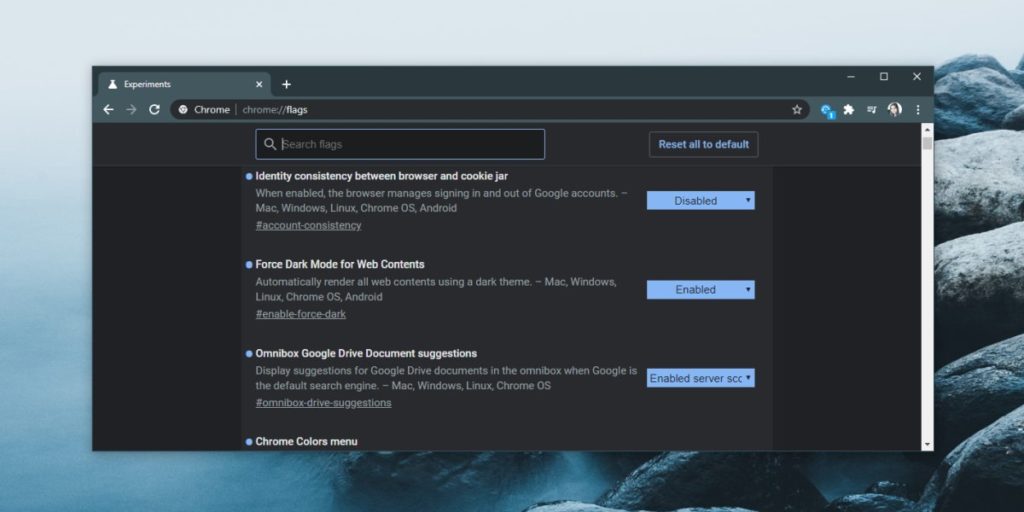 website dark mode chrome