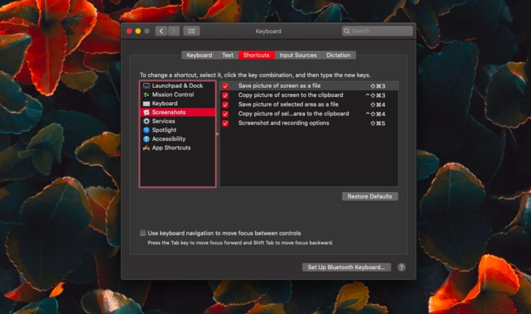 How to change the screenshot keyboard shortcut on macOS