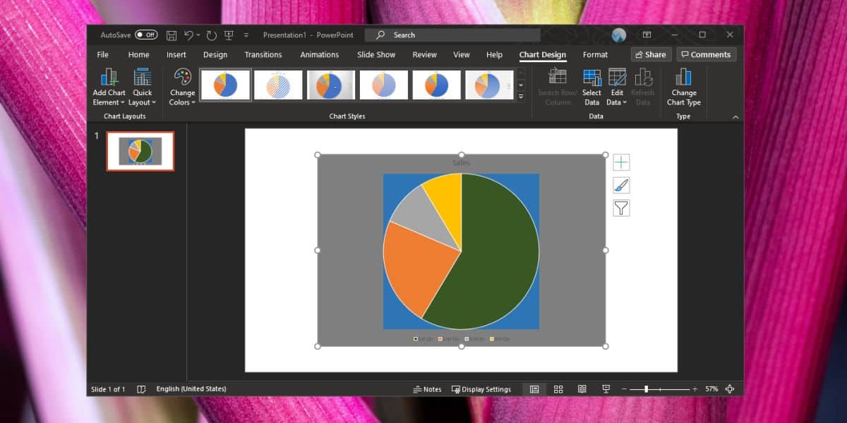 How to set a custom color for a chart theme in PowerPoint for Office 365