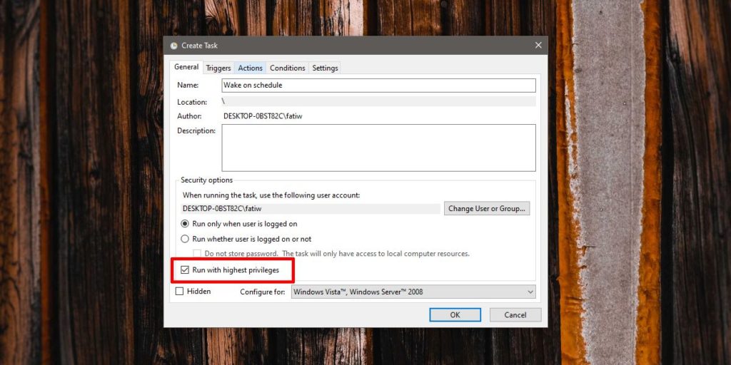 How to create a wake timer for Windows 10