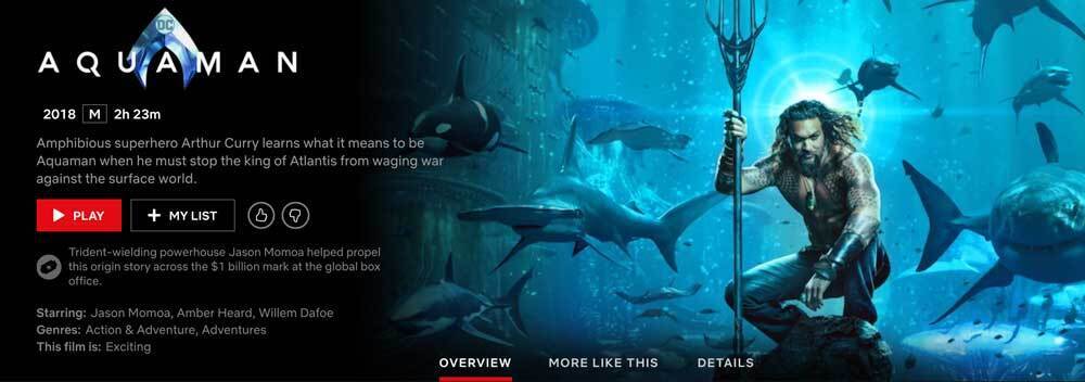 Aquaman sale on netflix