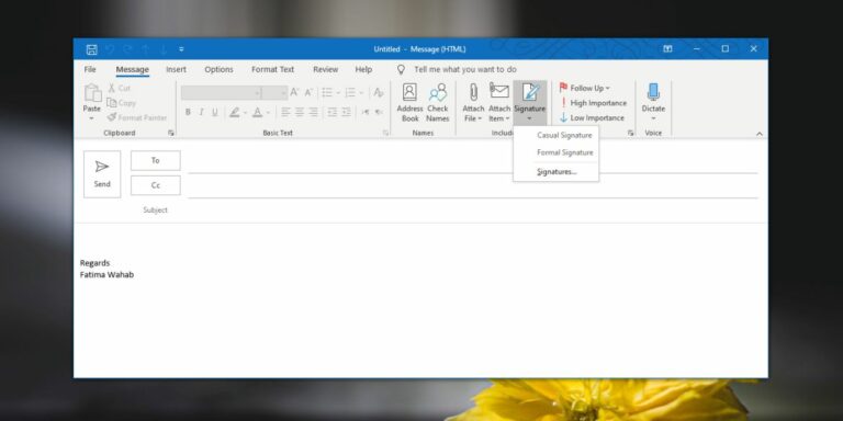how to add signature in outlook on browser