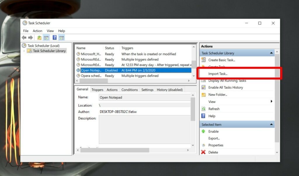 How To Import And Export Tasks From Task Scheduler On Windows 10