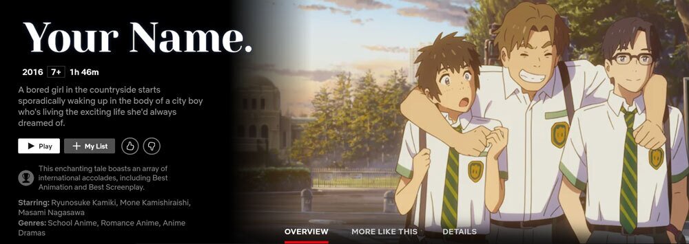 Where to watch Your Name? Streaming platforms explored