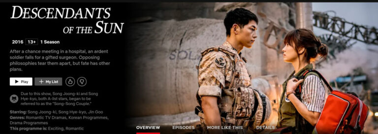 descendents of the sun netflix