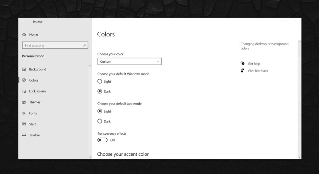 How to fix show color on taskbar greyed out on Windows 10