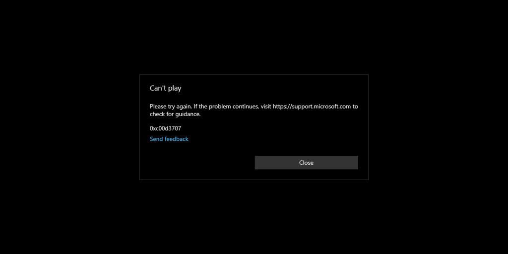 How to fix the can't play video error on Windows 10