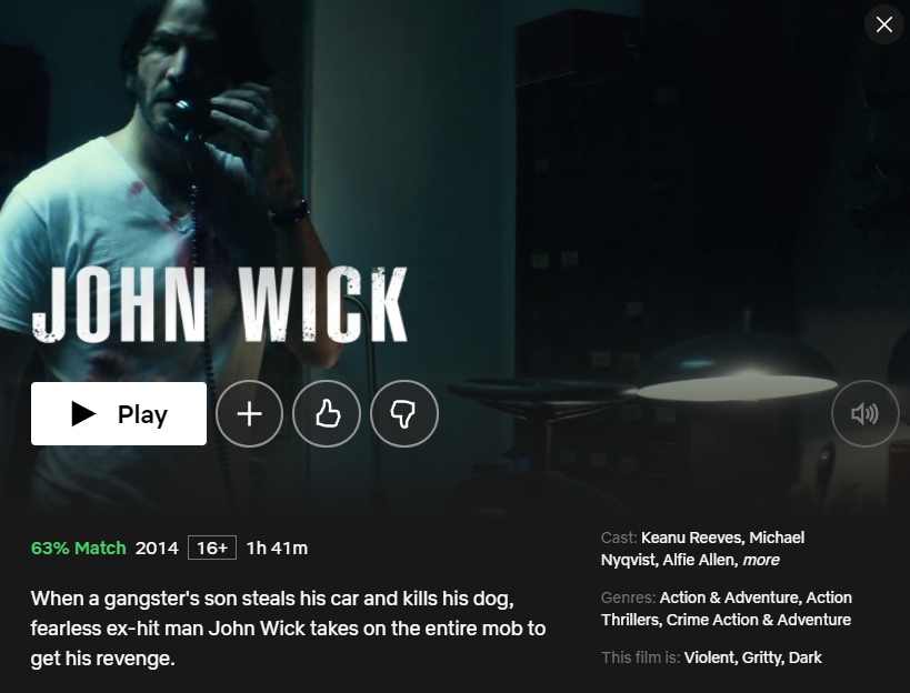 Is John Wick on Netflix?
