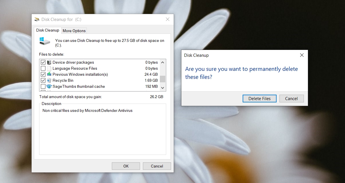 why is disk cleanup not working