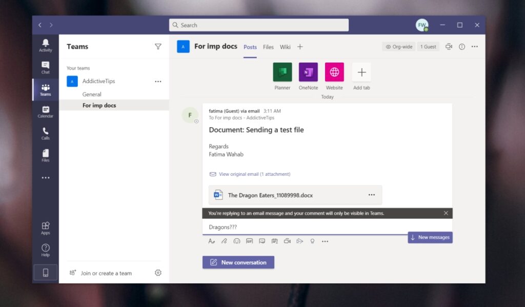 How to send an email to a Microsoft Teams channel