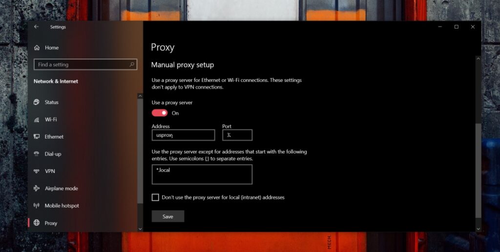 How to configure a proxy on Windows 10