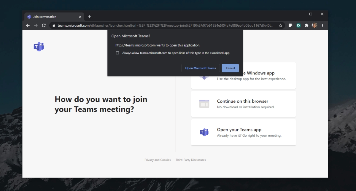 how to open microsoft teams desktop app