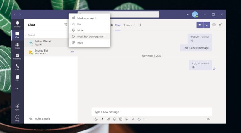 How to block someone on Microsoft Teams