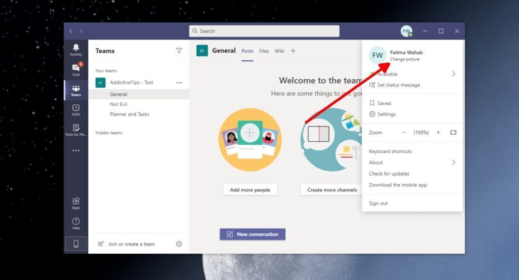 how to add your profile picture in microsoft teams