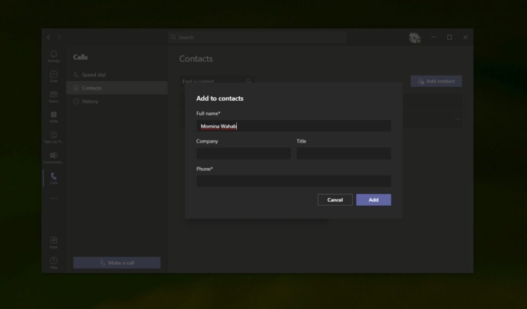 How To Add Microsoft Teams Contacts