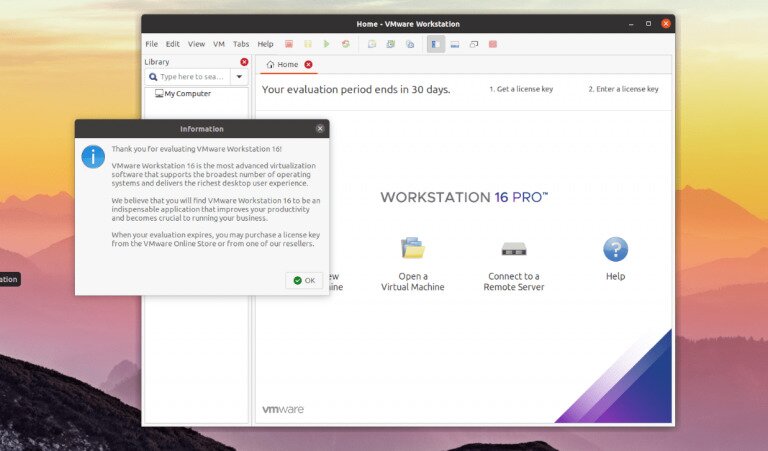 vmware workstation 16 download linux