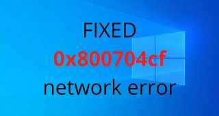 fix 0x800704cf error