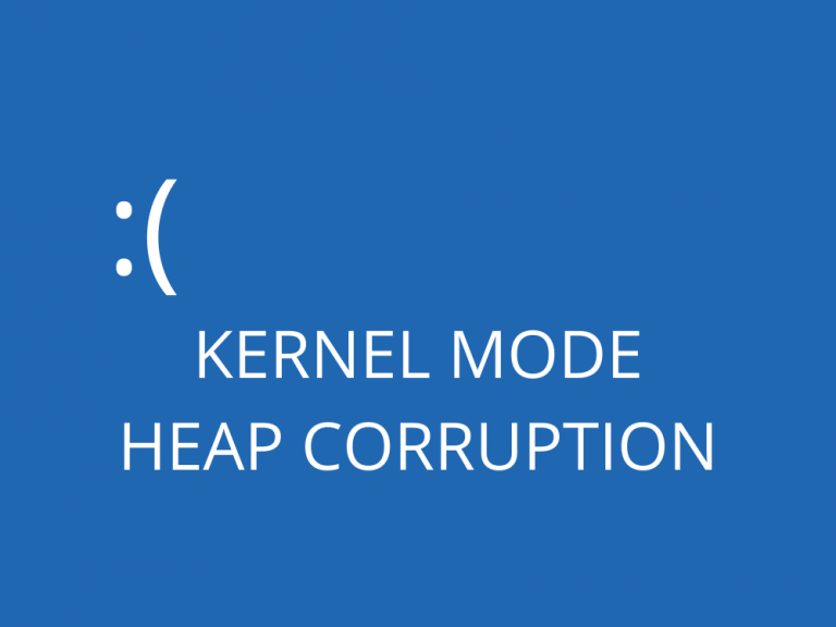 Kernel mode heap corruption windows