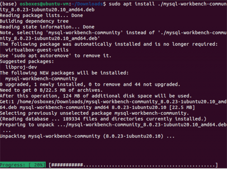 ubuntu install mysql workbench