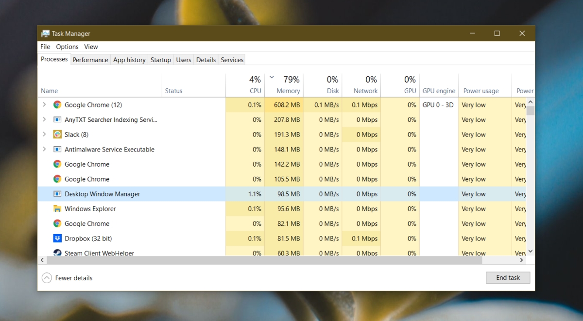 to Desktop Manager high memory usage in Windows 10