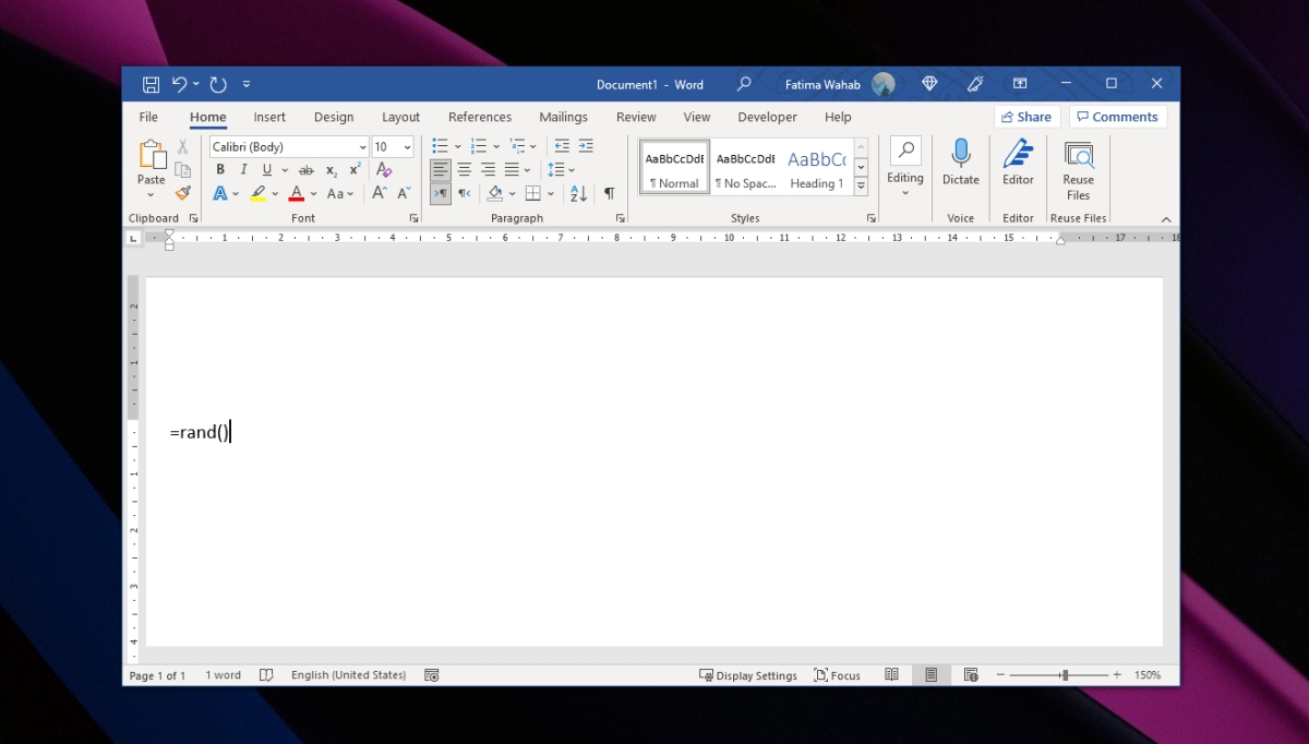 How To Generate Random Text In Microsoft Word