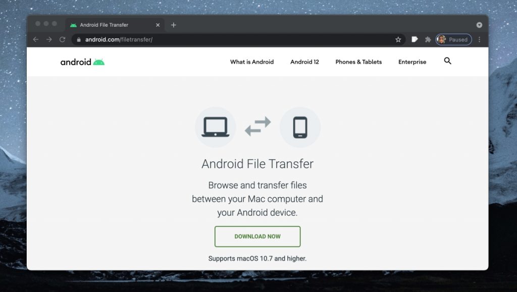 how to download photos from android to mac