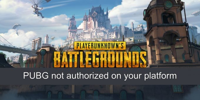 PUBG not authorized on your platform