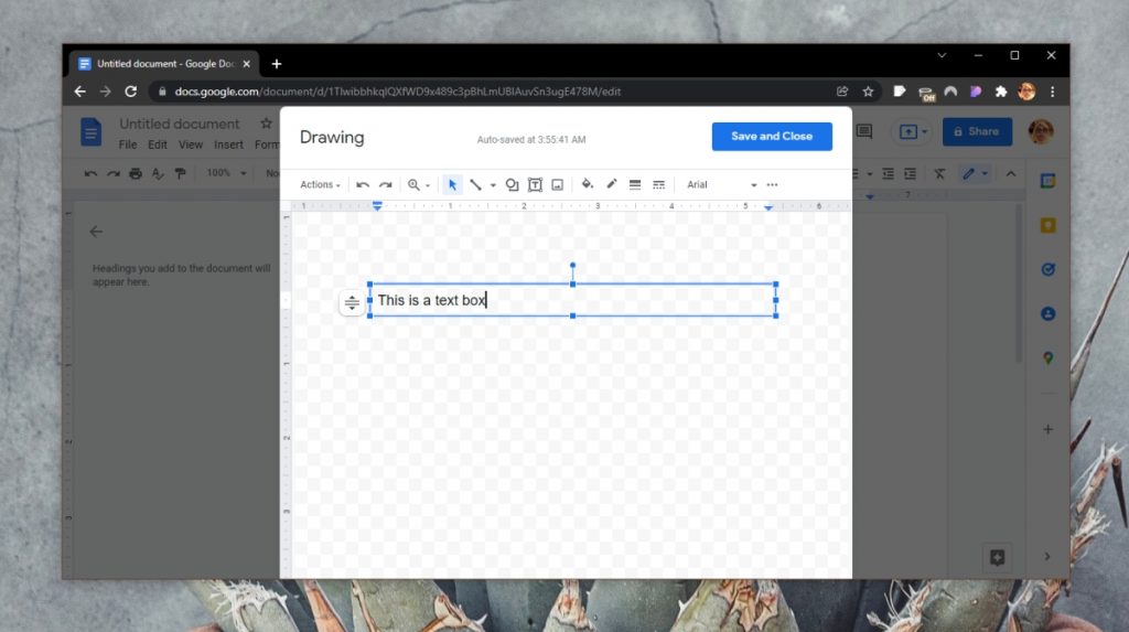 how to make text box on google docs