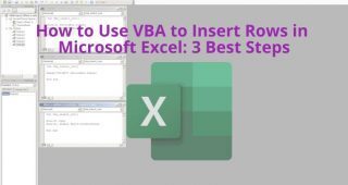 Illustration of VBA code editor for VBA insert row