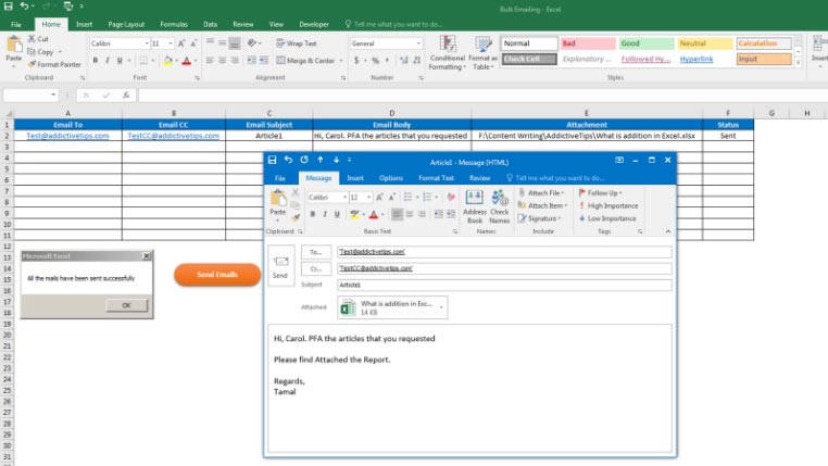 How To Send Bulk Email From Outlook Using Excel Vba