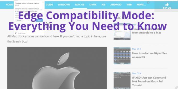 An illustration of Edge compatibility mode in Windows 11 Edge browser