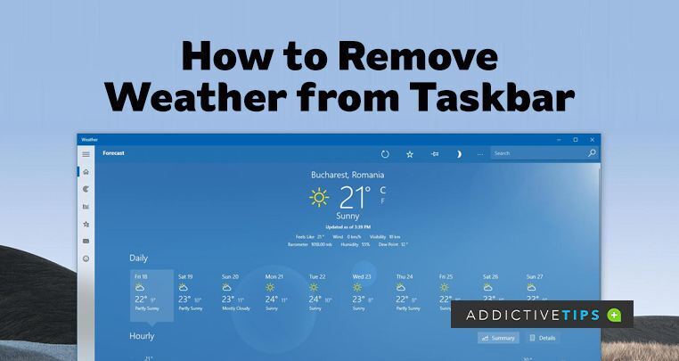 How To Remove Weather On Taskbar